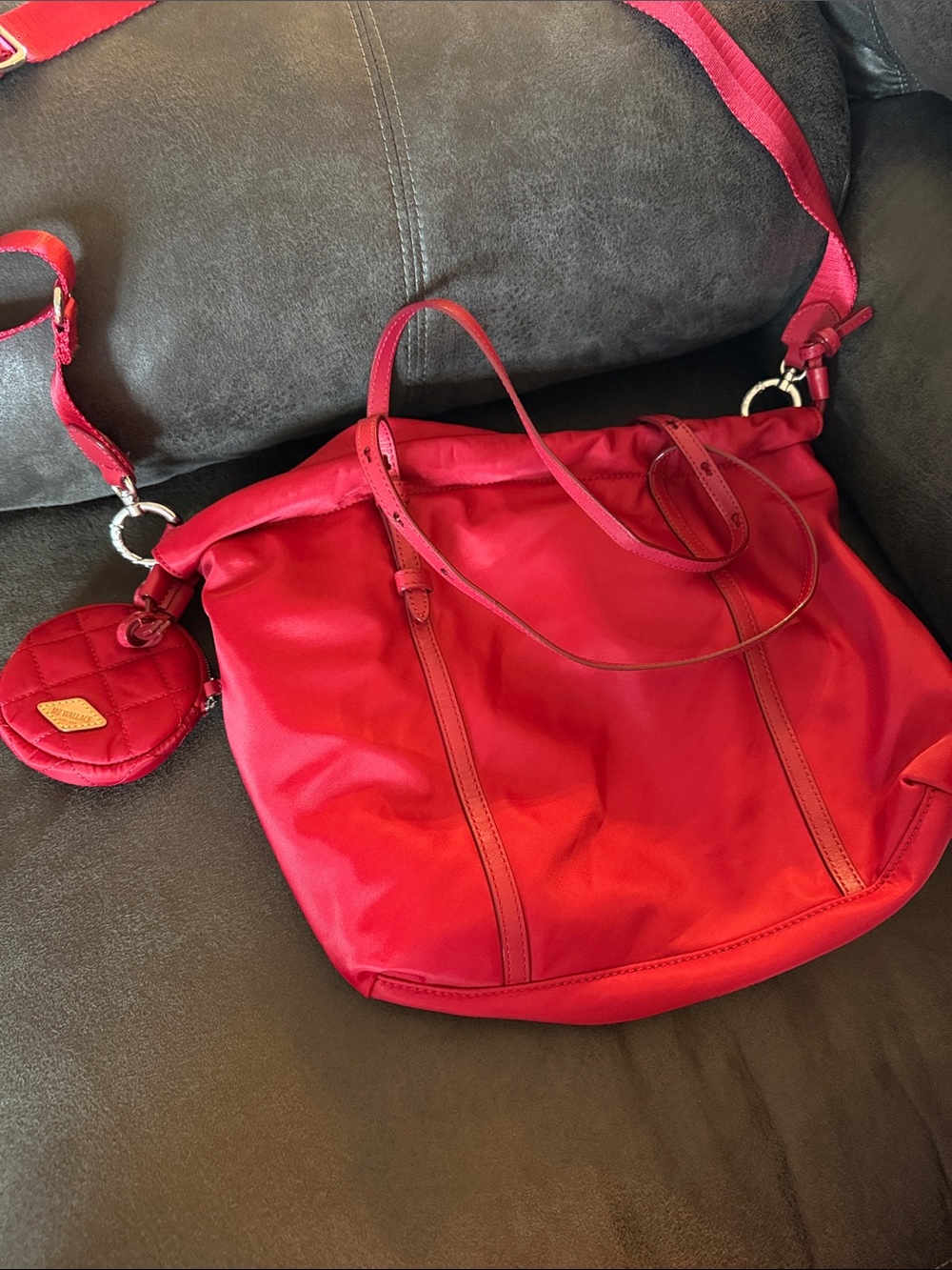 MZ Wallace Red Apple small Convertible Waverly Shoulder Bag - Picture 2 of 7